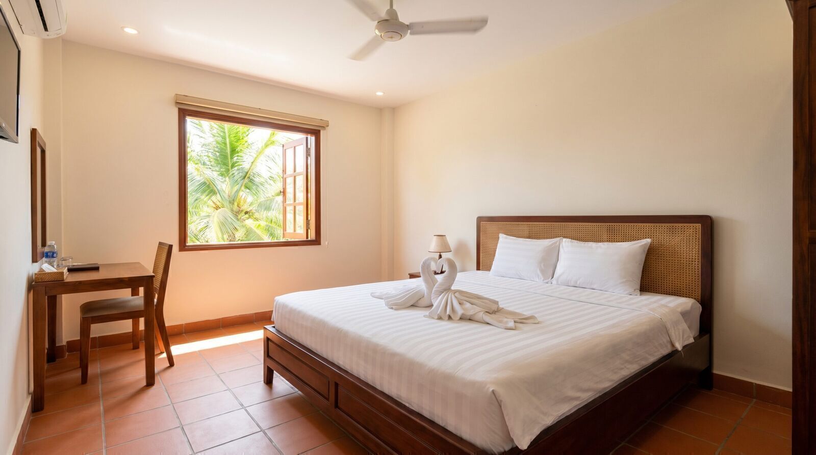 Clean bright budget guesthouse room in Phu Quoc