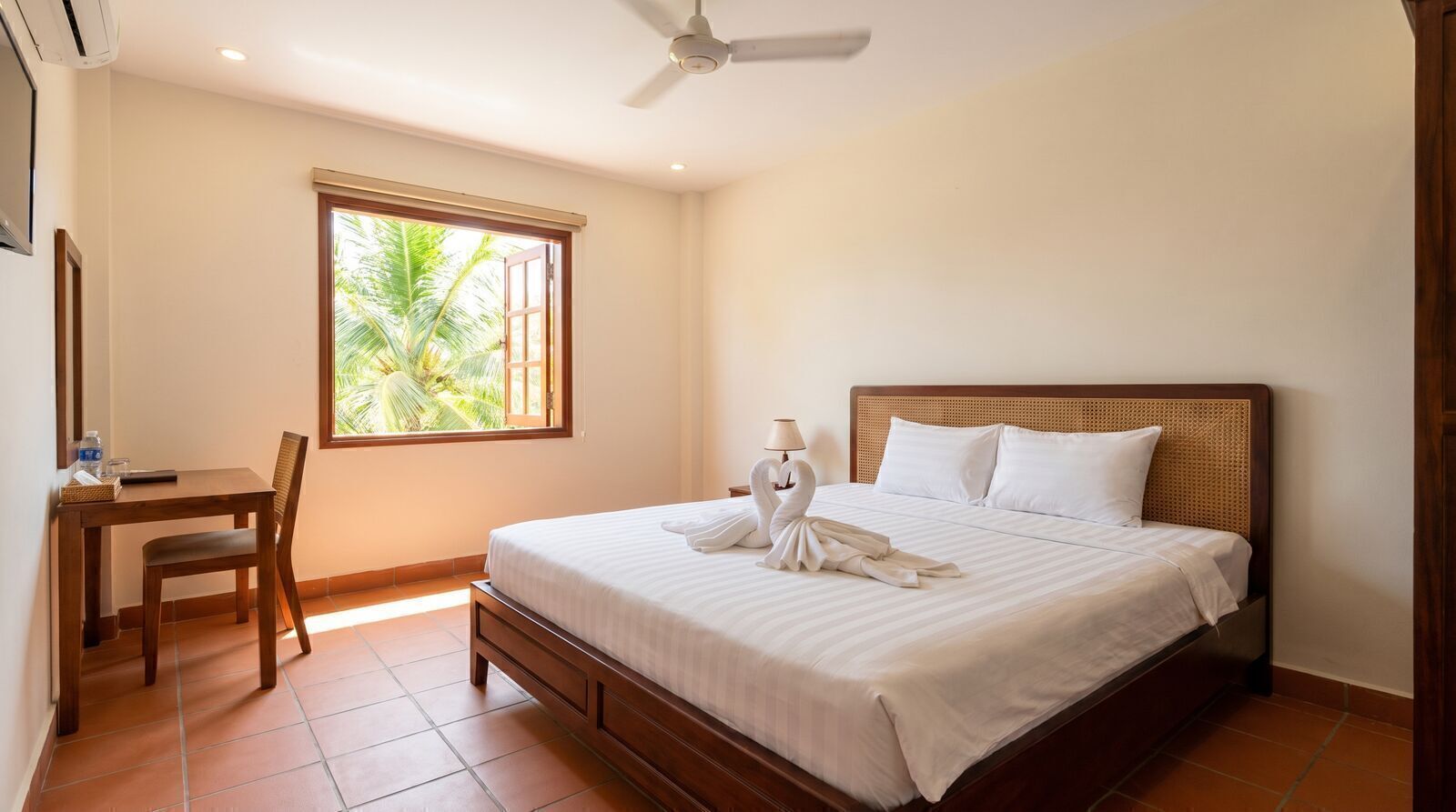 Clean bright budget guesthouse room in Phu Quoc