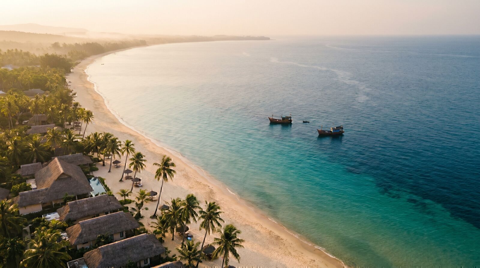Aerial view of Phu Quoc island coastline